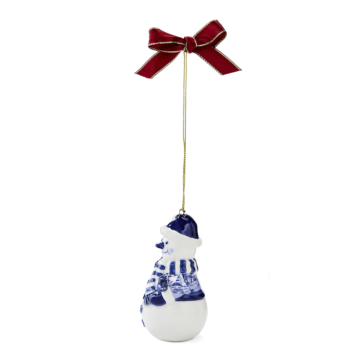 Blue Italian Snowman Ornament image number null